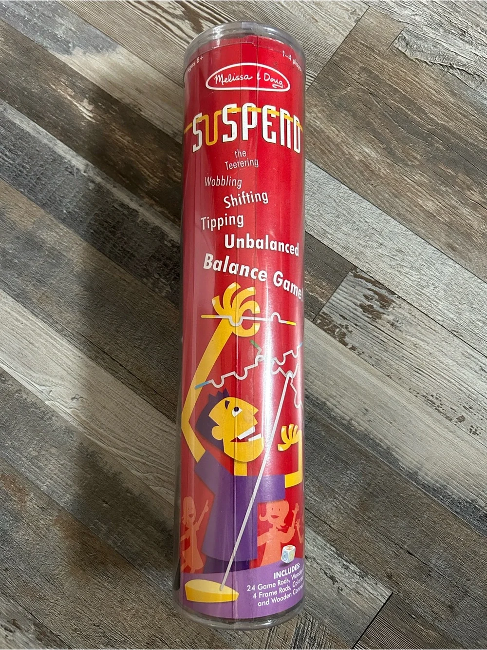 Melissa & Doug Suspend Balance Game Tube - Red and Yellow